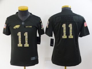 Philadelphia Eagles #11 black salute to service youth jersey