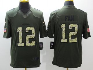 Seattle Seahawks #12 Fan green salute to service limited jersey