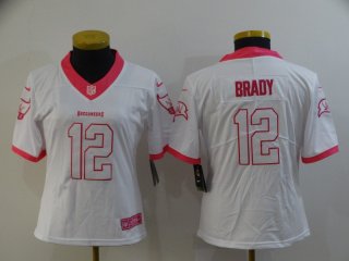 Tampa Bay Buccaneers #12 Tom Brady white pink jersey
