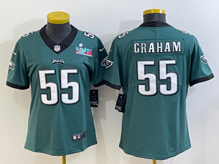 Philadelphia Eagles #55 Brandon Graham green women superbowl jersey
