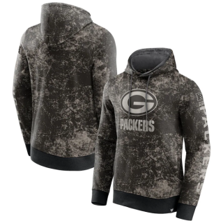 Green Bay Packers Black Gray Blackout Tonal Pullover Hoodie