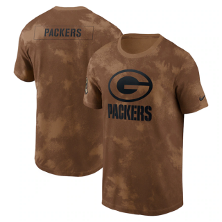 Green Bay Packers 2023 Brown Salute To Service Sideline T-Shirt