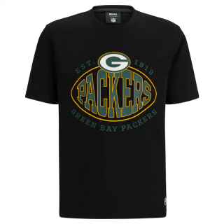 Green Bay Packers Black BOSS X Trap T-Shirt