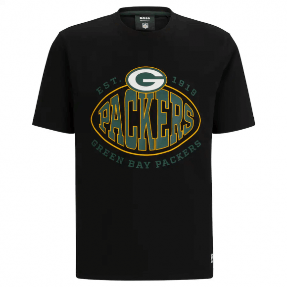 Green Bay Packers Black BOSS X Trap T-Shirt