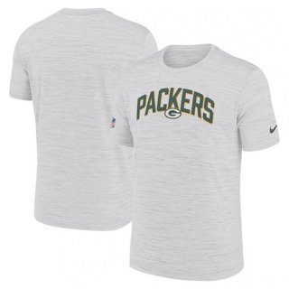Green Bay Packers White Sideline Velocity Stack Performance T-Shirt