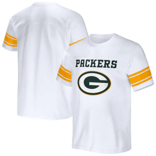 Green Bay Packers White X Darius Rucker Collection Football Striped T-Shirt