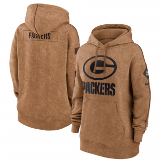 Green Bay Packers 2023 Brown Salute To Service Pullover Hoodie(Run Small)