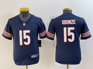 Youth Chicago Bears #15 Rome Odunze Navy 2024 Draft Vapor Football Stitched Jersey