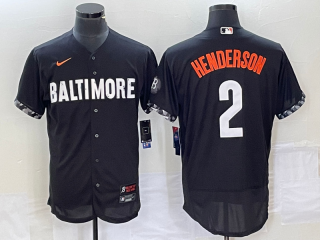 Baltimore Orioles #2 Gunnar Henderson Black 2023 City Connect Flex Base Stitched