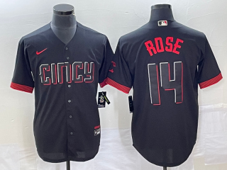 Cincinnati Reds #14 Pete Rose Black 2023 City Connect Cool Base Stitched Baseball