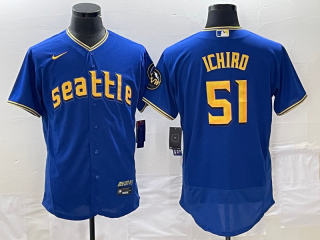 Seattle Mariners #51 Ichiro Suzuki Royal 2023 City Connect Flex Base Stitched Jersey