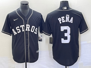 Houston Astros #3 Jeremy Peña Black Cool Base Stitched Baseball Jersey