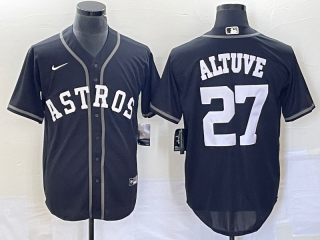 Houston Astros #27 Jose Altuve Black Cool Base Stitched Baseball Jersey