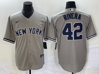 New York Yankees #42 Mariano Rivera Gray Cool Base Stitched Baseball Jersey