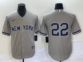 New York Yankees #22 Harrison Bader Gray Cool Base Stitched Baseball Jersey