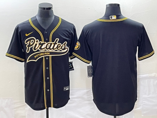 Pittsburgh Pirates Blank Black Cool Base Stitched Baseball Jersey