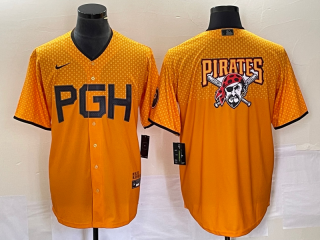 Pittsburgh Pirates Gold 2023 City Connect Team Big Logo Stitched Jersey