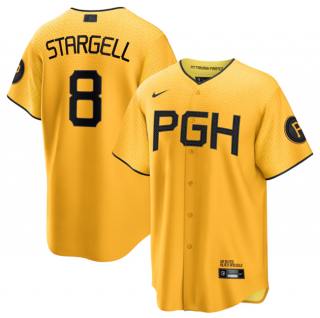 Pittsburgh Pirates #8 Willie Stargell Gold 2023 City Connect Stitched Jersey