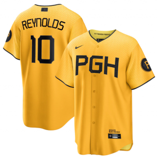 Pittsburgh Pirates #10 Bryan Reynolds Gold 2023 City Connect Stitched Jersey