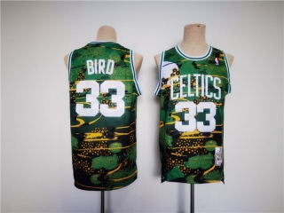 Men's Boston Celtics #33 Larry Bird Green Black Throwback Stitched Jersey