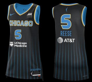 Women's Chicago Sky #5 Angel Reese Black Stitched Jersey