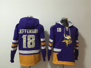 Minnesota Vikings #18 Justin Jefferson Purple Ageless Must-Have Lace-Up Pullover