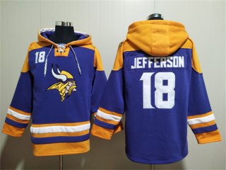 Minnesota Vikings #18 Justin Jefferson Purple Yellow Ageless Must-Have Lace-Up