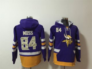 Minnesota Vikings #84 Randy Moss Purple Ageless Must-Have Lace-Up Pullover