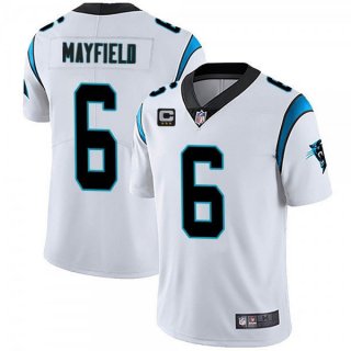 Carolina Panthers 2022 #6 Baker Mayfield White With 3-Star C Patch Vapor Untouchable