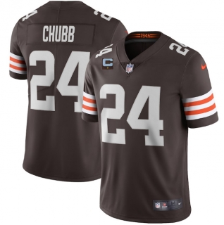 Cleveland Browns 2022 #24 Nick Chubb Brown With 1-Star C Patch Vapor Untouchable