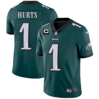 Eagles 2022 #1 Jalen Hurts Green With 2-Star C Patch Vapor Untouchable Limited