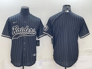 Las Vegas Raiders Blank Black With Patch Cool Base Stitched Baseball Jersey