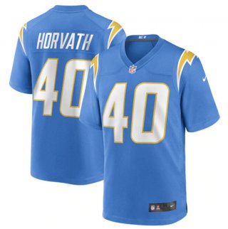 Los Angeles Chargers #40 Zander Horvath 2022 Blue Stitched Football Game Jersey