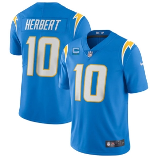 Los Angeles Chargers 2022 #10 Justin Herbert Blue With 2-Star C Patch Vapor