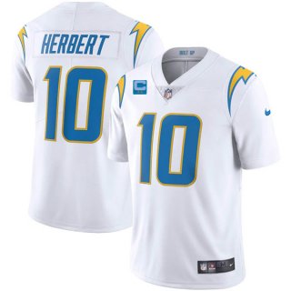 Los Angeles Chargers 2022 #10 Justin Herbert White With 2-Star C Patch Vapor