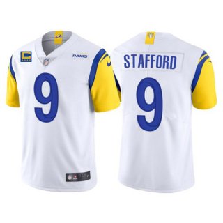 Los Angeles Rams 2022 #9 Matthew Stafford White With 4-Star C Patch Stitched NFL