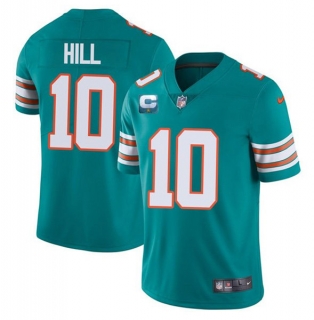 Miami Dolphins 2022 #10 Tyreek Hill Aqua With 2-Star C Patch Rush Color Stitched