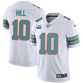 Miami Dolphins 2022 #10 Tyreek Hill White With 2-Star C Patch Rush Color Stitched