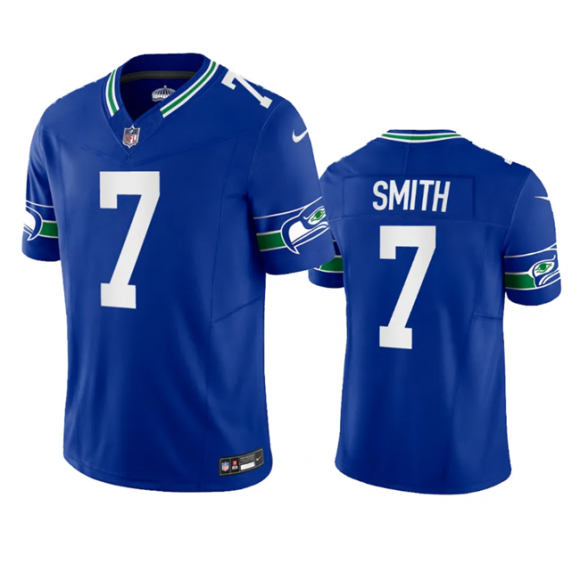 Seattle Seahawks #7 Geno Smith Royal 2023 F.U.S.E. Vapor Limited Throwback