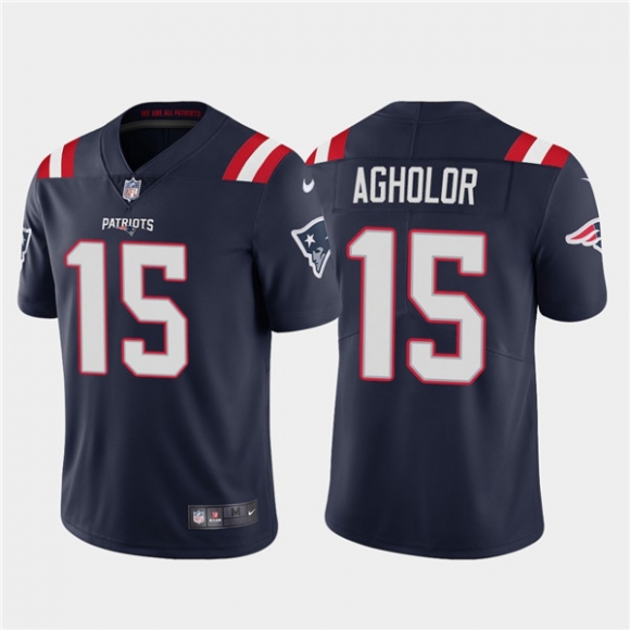 New England Patriots #15 Nelson Agholor Navy Vapor Untouchable Limited Stitched
