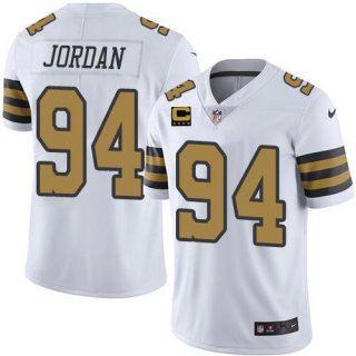 New Orleans Saints 2022 #94 Cameron Jordan White With 4-Star C Patch Stitched NFL