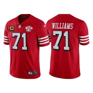 San Francisco 49ers #71 Trent Williams Red 75th Anniversary With C Patch Vapor