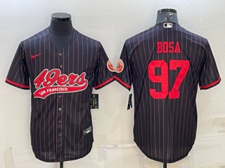 San Francisco 49ers #97 Nick Bosa Black Cool Base Stitched Baseball Jersey