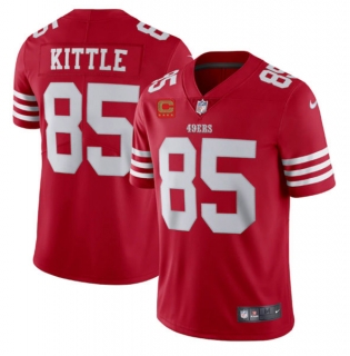 San Francisco 49ers 2022 #85 George Kittle Red New Scarlet With 4-Star C Patch