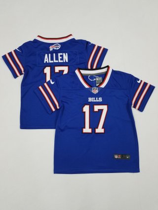 Buffalo Bills #17 Josh Allen blue toddler jersey