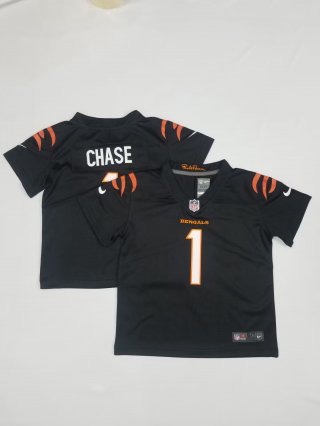 Cincinnati Bengals #1 Ja'Marr Chase black toddler jersey