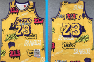 Lakers #23 james yellow jersey