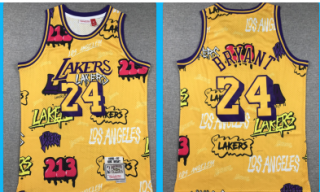 Lakers #24 bryant yellow jersey