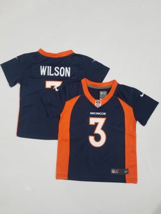 Denver Broncos #3 Russell Wilson blue toddler jersey