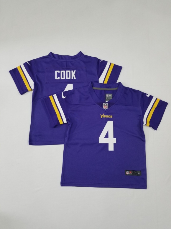 Minnesota Vikings #4 cook purple toddler jersey
